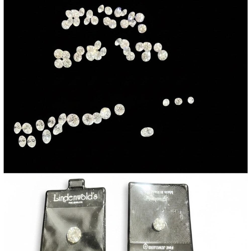 Lot of CZs Different Sizes Approximately 40 Total Mostly Rounds Jewelry Making